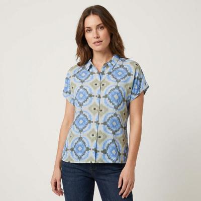 Geisha Blouse 63277-20 Blouse 625 Blue/olive