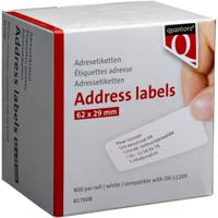 Label etiket quantore dk-11209 29mmx62mm adres wt | 20 stuks