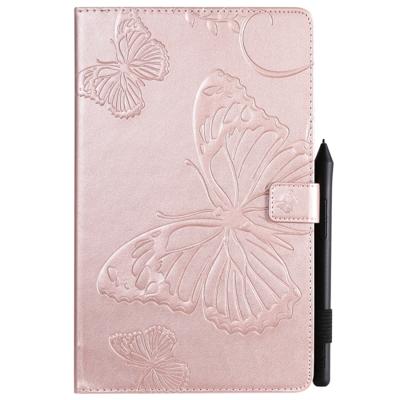 Voor Galaxy tab A 10 1 (2019) gedrukt afdrukken Butterfly patroon horizontale Flip PU lederen draagtas met houder & kaartsleuven & portemonnee & pen s