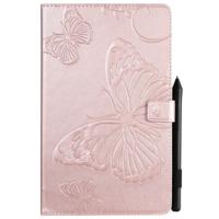 Voor Galaxy tab A 10 1 (2019) gedrukt afdrukken Butterfly patroon horizontale Flip PU lederen draagtas met houder & kaartsleuven & portemonnee & pen s