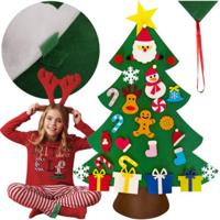 Ruhhy DIY Kerstboom - vilt - incl 26 decoraties - knutselspullen - kerst - voor kinderen