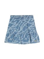 Michael Kors Kids chain-link print tiered skirt - Bleu