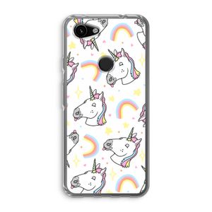 Rainbow Unicorn: Google Pixel 3a Transparant Hoesje