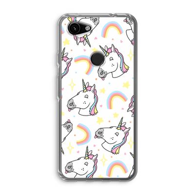 Rainbow Unicorn: Google Pixel 3a Transparant Hoesje