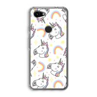 Rainbow Unicorn: Google Pixel 3a Transparant Hoesje