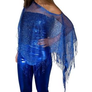 Verkleed visnet poncho/omslagdoek/stola - Dames - Blauw - Carnaval party kleding