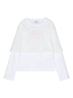 MSGM Kids t-shirt superposé à logo imprimé - Blanc - thumbnail