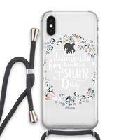 Diamonds: iPhone XS Transparant Hoesje met koord