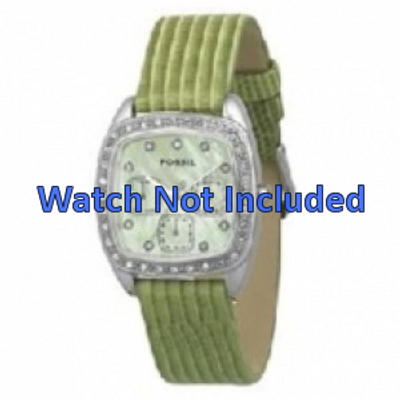 Horlogeband Fossil ES1010 Leder Groen 18mm