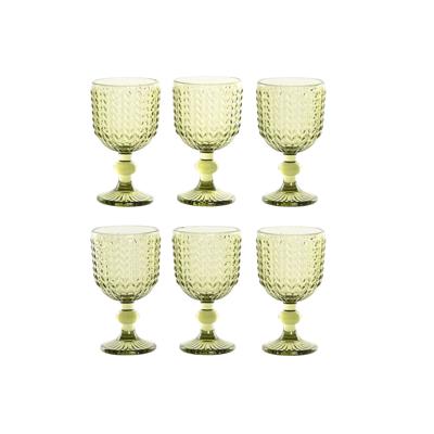 Set van bekers Home ESPRIT Groen Kristal 260 ml (6 Stuks)