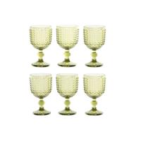 Set van bekers Home ESPRIT Groen Kristal 260 ml (6 Stuks)