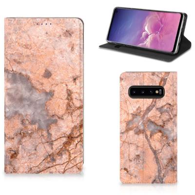 Samsung Galaxy S10 | Standcase | Marmer Oranje