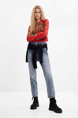 Straight fit enkeljeans - BLUE - 42