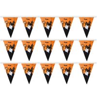 Halloween/Horror thema vlaggetjes - 3 stuks - van plastic - 400 cm