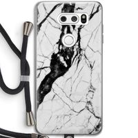 Witte marmer 2: LG V30 Transparant Hoesje met koord
