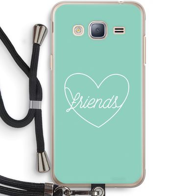 Friends heart pastel: Samsung Galaxy J3 (2016) Transparant Hoesje met koord