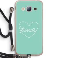 Friends heart pastel: Samsung Galaxy J3 (2016) Transparant Hoesje met koord