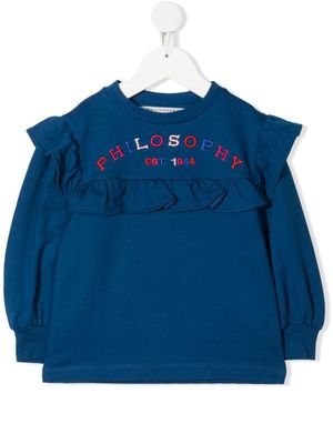 Philosophy Di Lorenzo Serafini Kids sweat volanté à logo - Bleu
