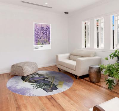 Digitale collage vinyl tapijt lavendel Digitale collage vinyl tapijt lavendel