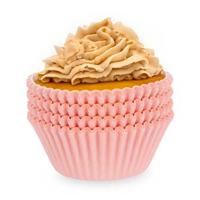 Muffin en cupcakes vormpjes - papier - roze - set 100x stuks - Dia 11 cm