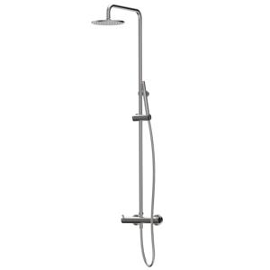 Regendouche set Xenz Duero | Opbouw | 20 cm | Thermostaatkraan | Telescopisch | RVS look