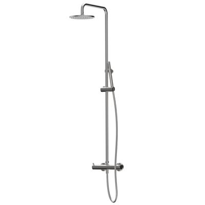 Regendouche set Xenz Duero | Opbouw | 20 cm | Thermostaatkraan | Telescopisch | RVS look