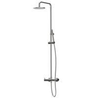 Regendouche set Xenz Duero | Opbouw | 20 cm | Thermostaatkraan | Telescopisch | RVS look