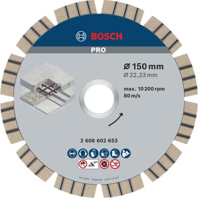 Bosch Accessoires Diamantdoorslijpschijf Best for Concrete 150 x 22,23 x 2,4 x 12 mm 1st - 2608602653