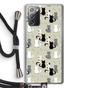 Katten: Samsung Galaxy Note 20 / Note 20 5G Transparant Hoesje met koord