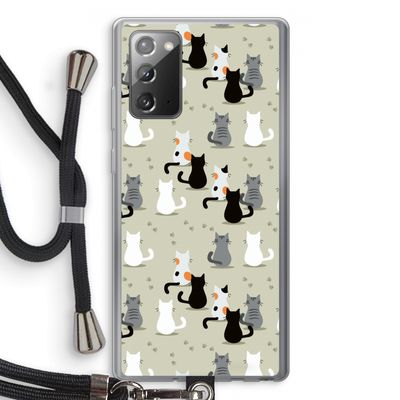 Katten: Samsung Galaxy Note 20 / Note 20 5G Transparant Hoesje met koord