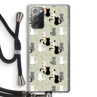 Katten: Samsung Galaxy Note 20 / Note 20 5G Transparant Hoesje met koord