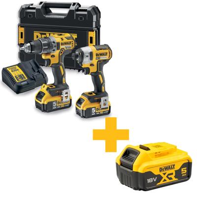 DeWALT DCK268P2T Accu combiset 2-delig (DCD791 + DCF887) 18V XR 5.0Ah in TSTAK