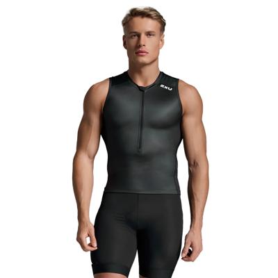 2XU Core Tri Tank mouwloos Black/White Heren XXL 2XU Core Tri Tank mouwloos Black/White Heren XXL