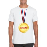 Geslaagd medaille t-shirt wit heren - thumbnail