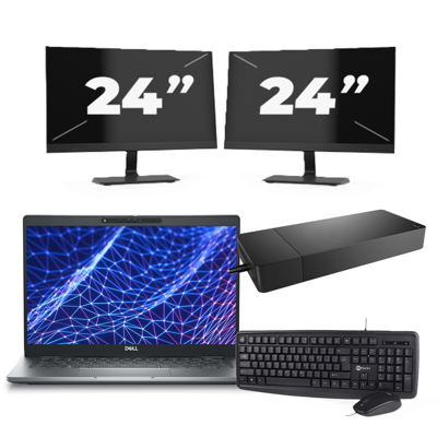 Dell Latitude 5330 - Intel Core i7-12e Generatie - 13 inch - 16GB RAM - 256GB SSD - Windows 11 Home + 2x 24 inch Monitor