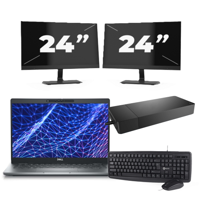 Dell Latitude 5330 - Intel Core i7-12e Generatie - 13 inch - 16GB RAM - 256GB SSD - Windows 11 Home + 2x 24 inch Monitor