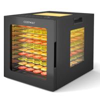 850 watt Inclusief 10 Roestvrijstalen Plateaus Wasdroger met 10 Vooraf Ingestelde Programma's 48-uurs Timer en 30-75°C Temperatuur