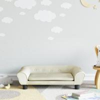 Kinderbank 70x45x26 cm fluweel crmekleurig