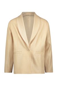 Like Flo Meisjes blazer jasje metallic crepe - Champagne