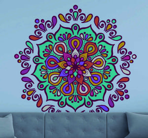 Stickers bloemenpatroon Mandala vol kleuren