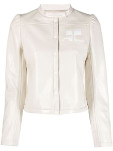 Courrèges veste de moto à logo appliqué - Blanc