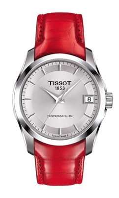 Horlogeband Tissot T035207B / T0352071603101B / T600038033 Leder Rood 18mm