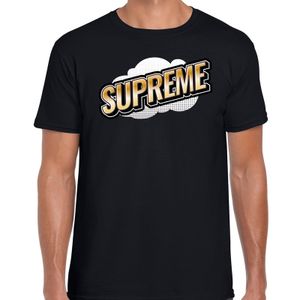 Supreme fun tekst t-shirt voor heren zwart in 3D effect