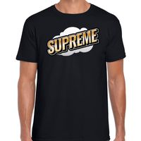 Supreme fun tekst t-shirt voor heren zwart in 3D effect - thumbnail