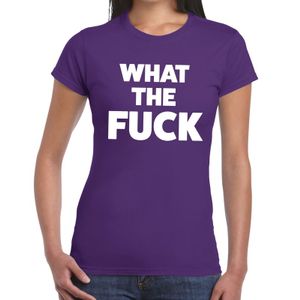 What the Fuck fun t-shirt paars voor dames 2XL  -