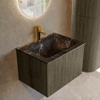 Badmeubel Mondiaz Kurve-Dlux | 60 cm cm | Meubelkleur Shadow | Wastafelkleur Lava | Solid surface | Wasbak midden spoelbak | 1 kraangat