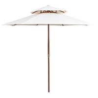 VidaXL Dubbeldekker parasol 270x270 cm houten paal crèmewit