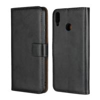 Lederen horizontale Flip holster voor Huawei Honor 8X/Honor Bekijk 10 Lite met magnetische sluiting en beugel en kaartsleuf en portemonnee (zwart)