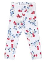 Monnalisa legging à fleurs - Blanc