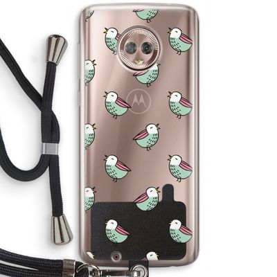 Vogeltjes: Motorola Moto G6 Transparant Hoesje met koord